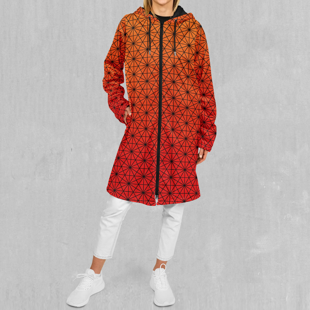 Star Net (Pyro) Zip Up Cloak (Black Fur)