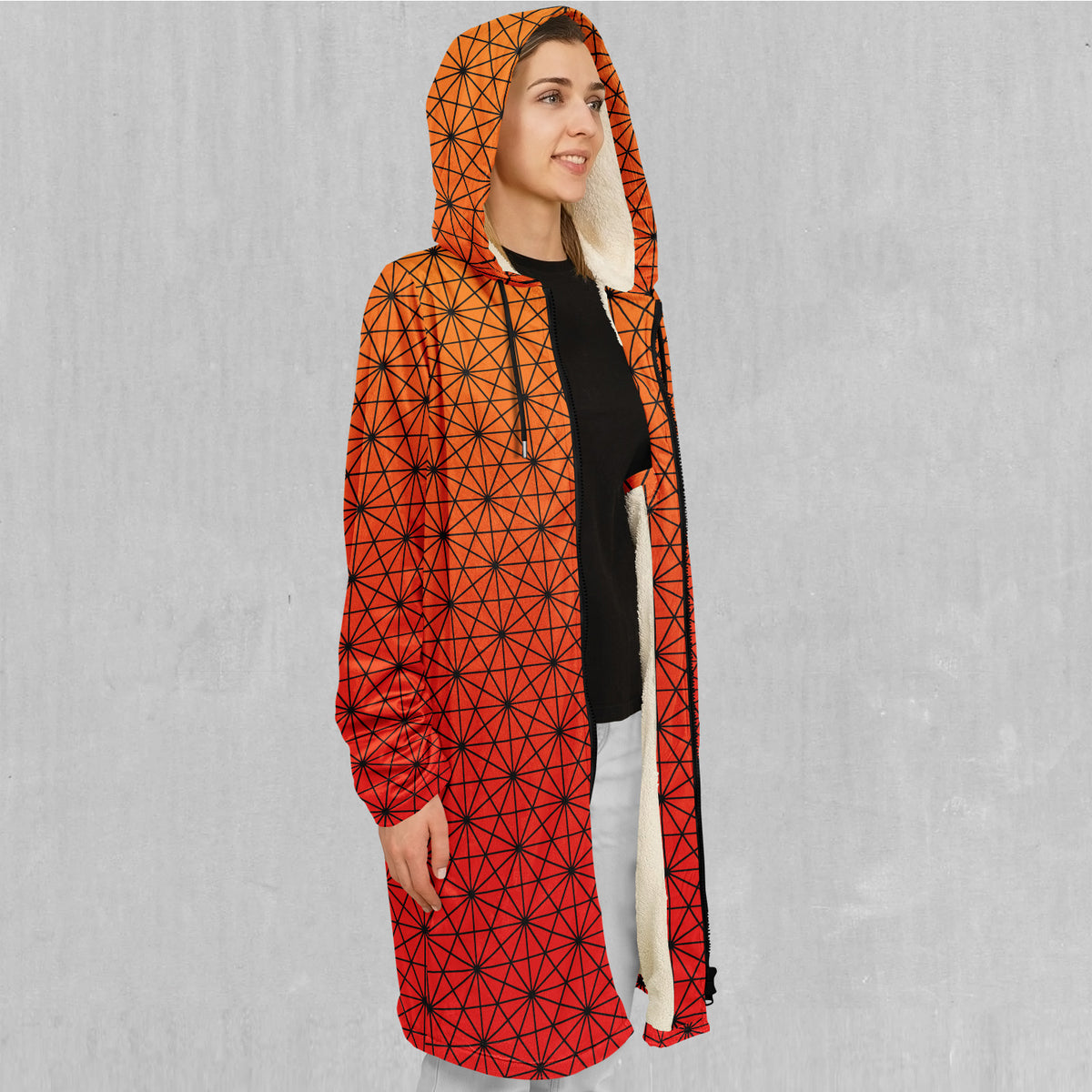 Star Net (Pyro) Zip Up Cloak (White Fur)