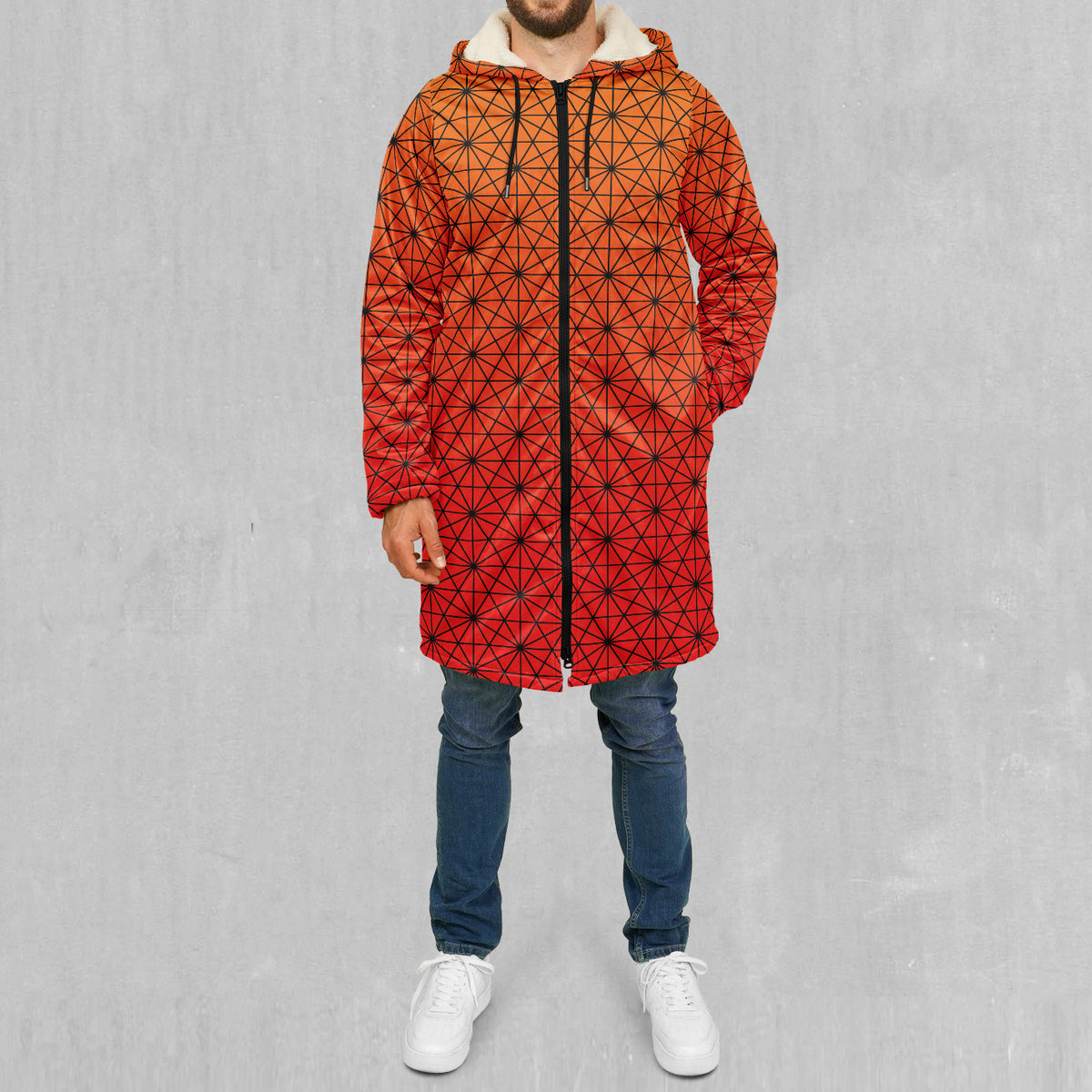 Star Net (Pyro) Zip Up Cloak (White Fur)