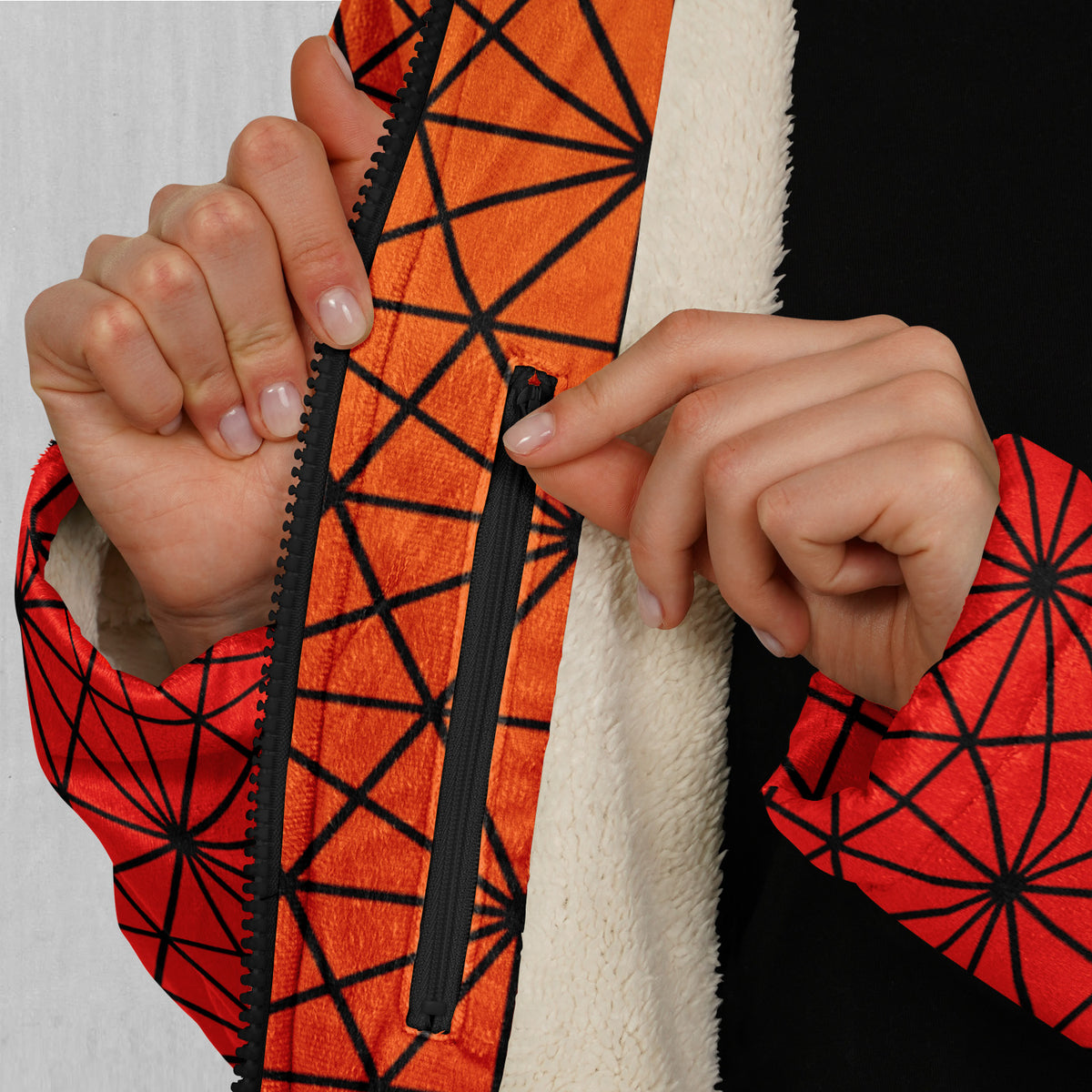 Star Net (Pyro) Zip Up Cloak (White Fur)