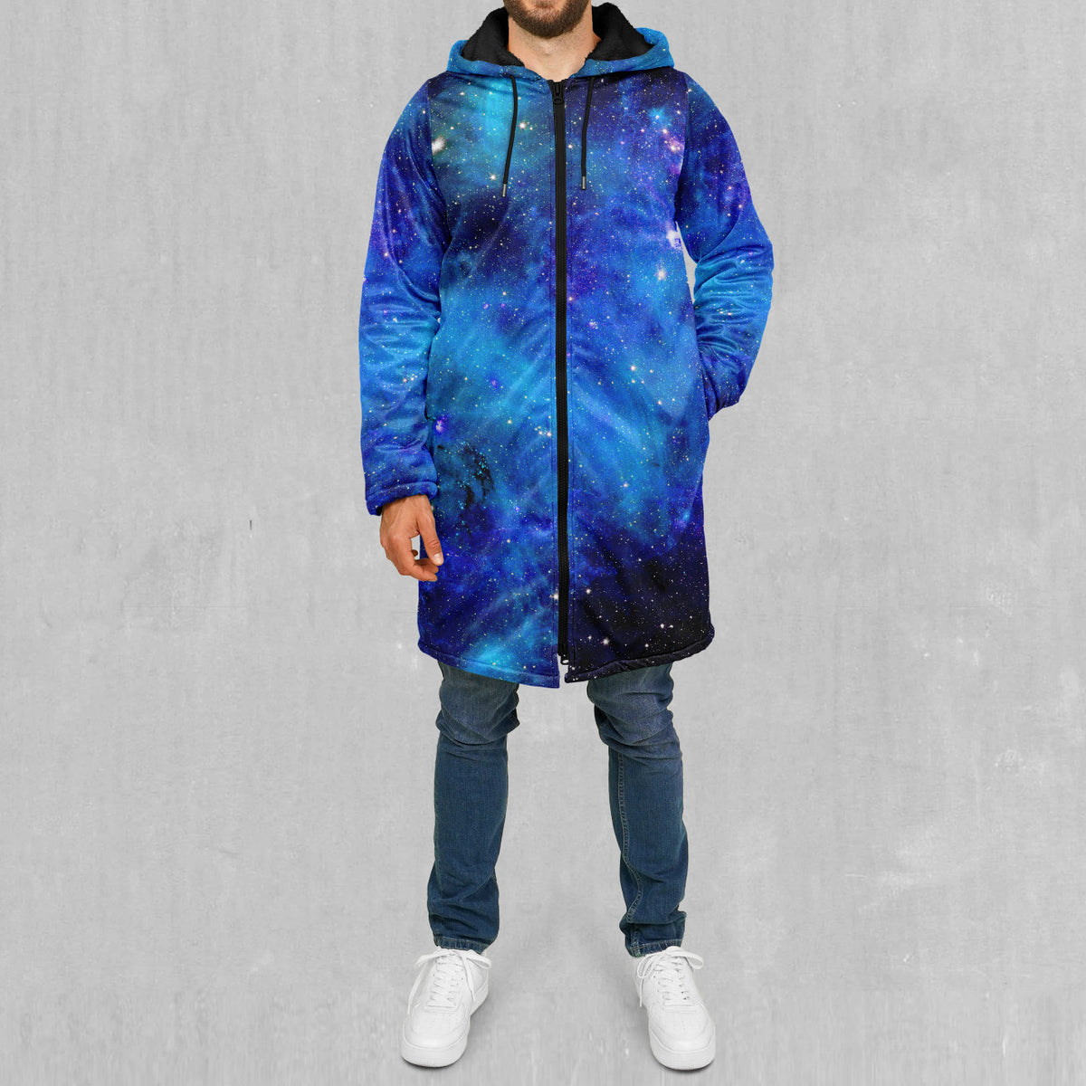 Stardust Zip Up Cloak (Black Fur)