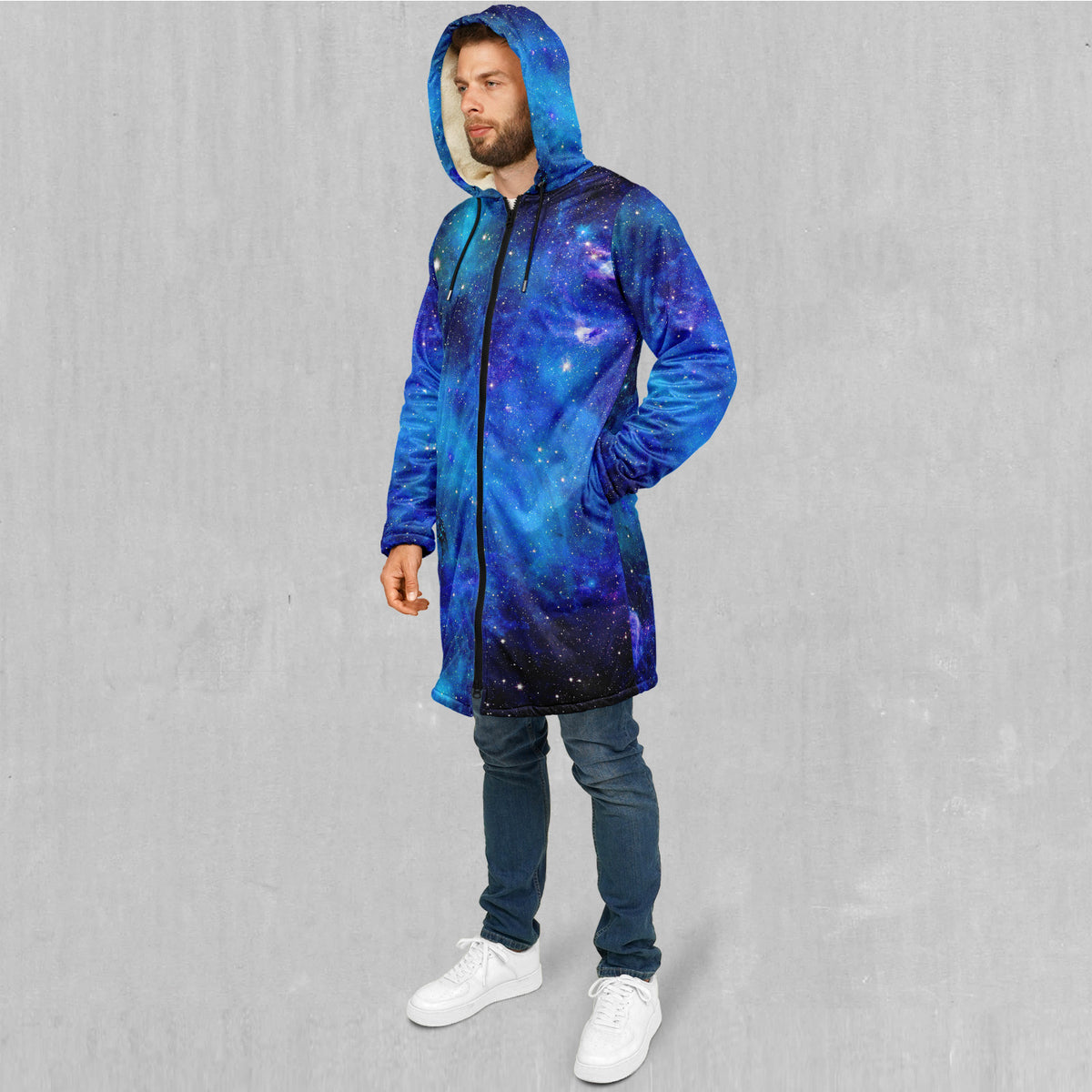 Stardust Zip Up Cloak (White Fur)
