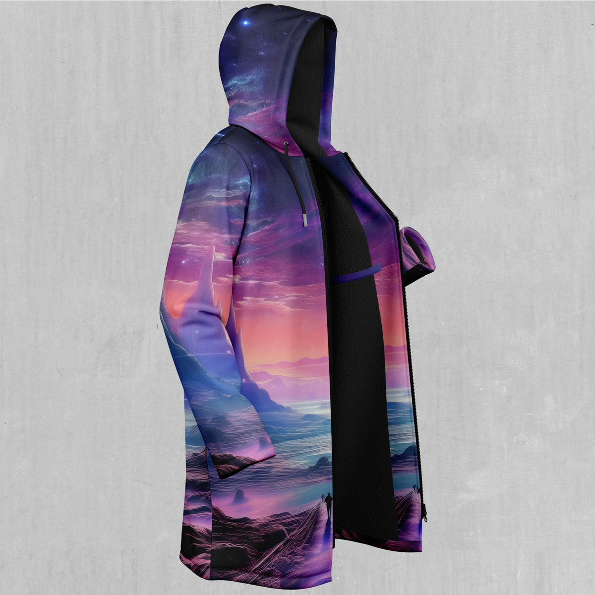 Stellar Dreams Zip Up Cloak (Black Fur)
