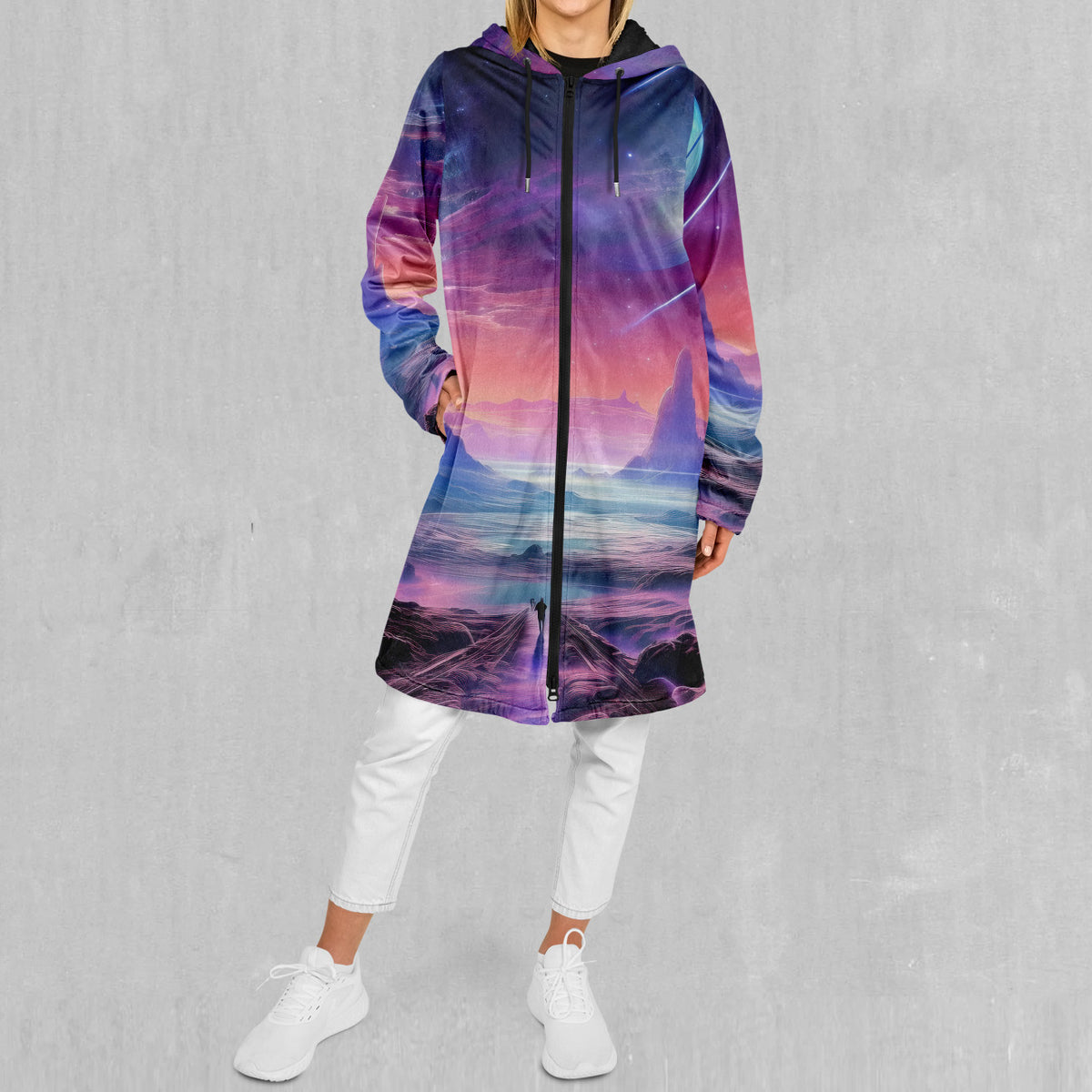 Stellar Dreams Zip Up Cloak (Black Fur)