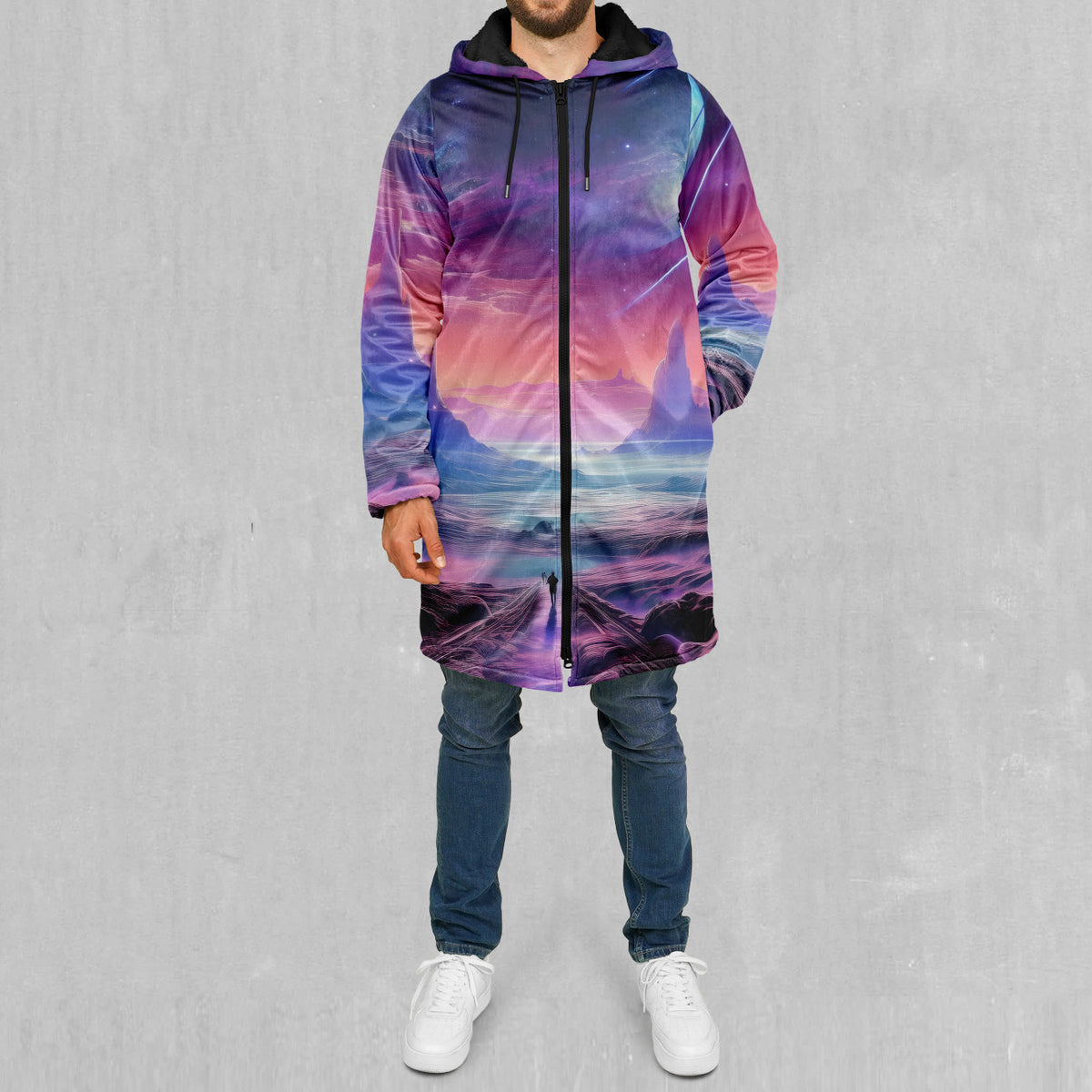 Stellar Dreams Zip Up Cloak (Black Fur)