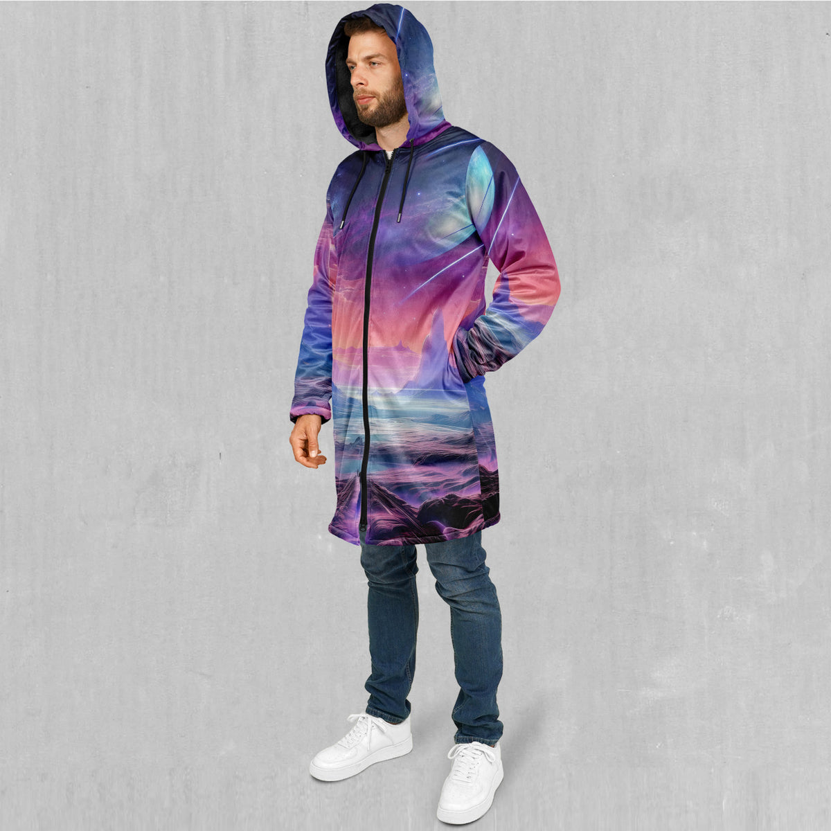 Stellar Dreams Zip Up Cloak (Black Fur)