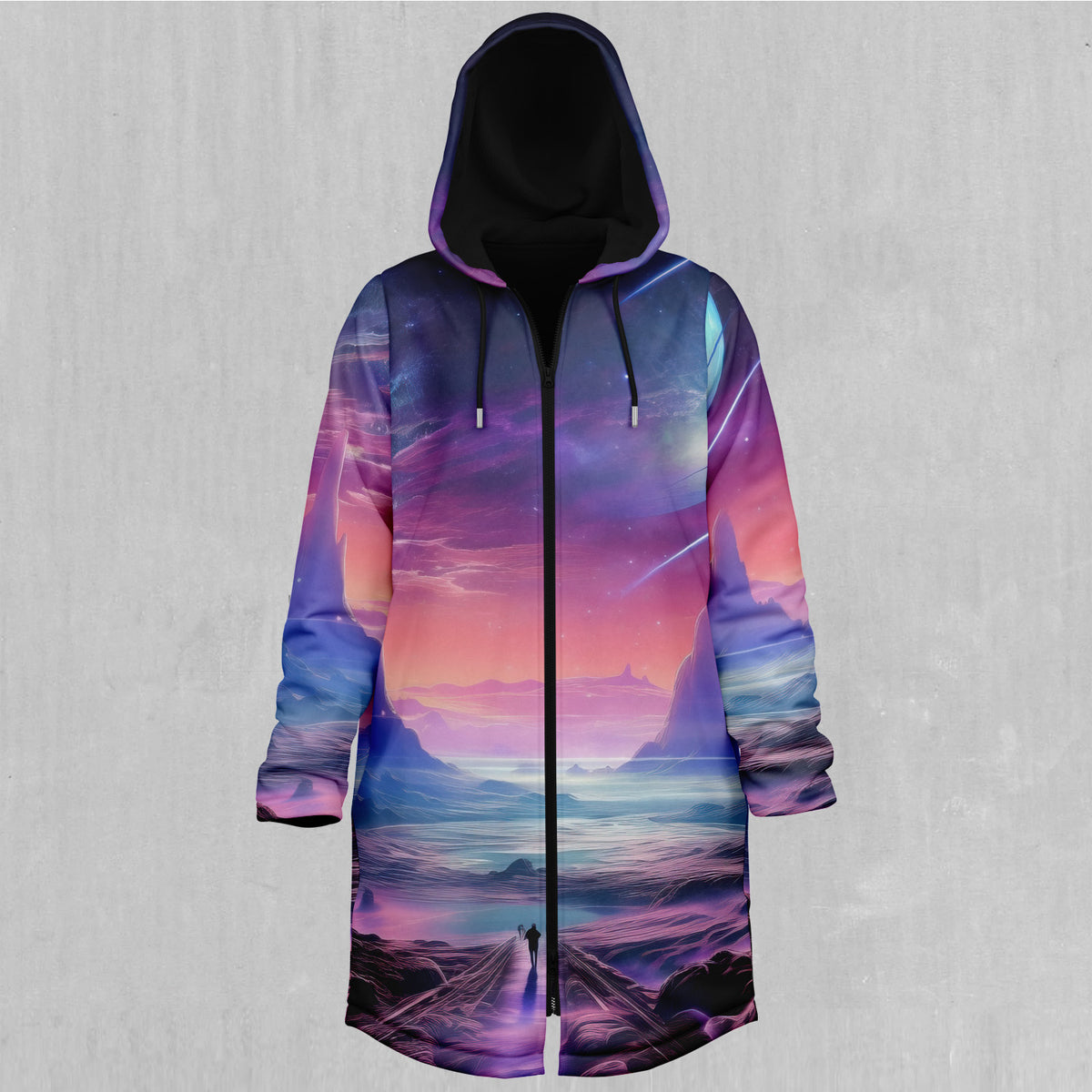 Stellar Dreams Zip Up Cloak (Black Fur)