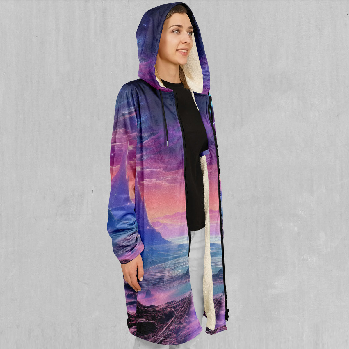 Stellar Dreams Zip Up Cloak (White Fur)