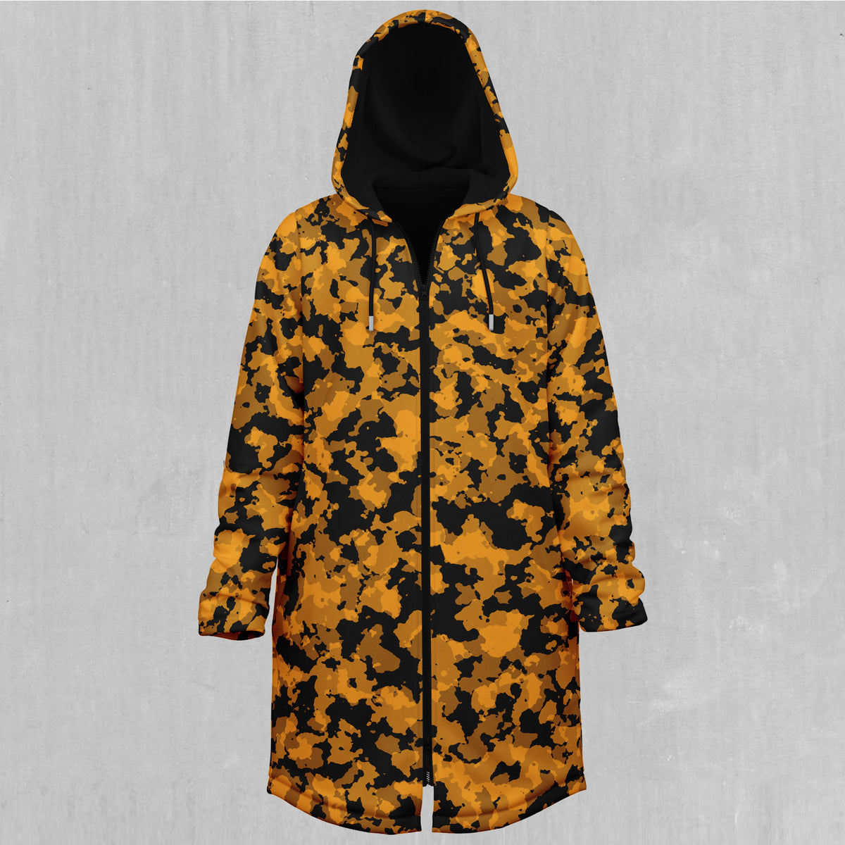 Stinger Yellow Camo Zip Up Cloak (Black Fur)