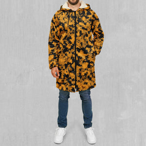 Stinger Yellow Camo Zip Up Cloak (White Fur)