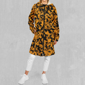 Stinger Yellow Camo Zip Up Cloak (White Fur)