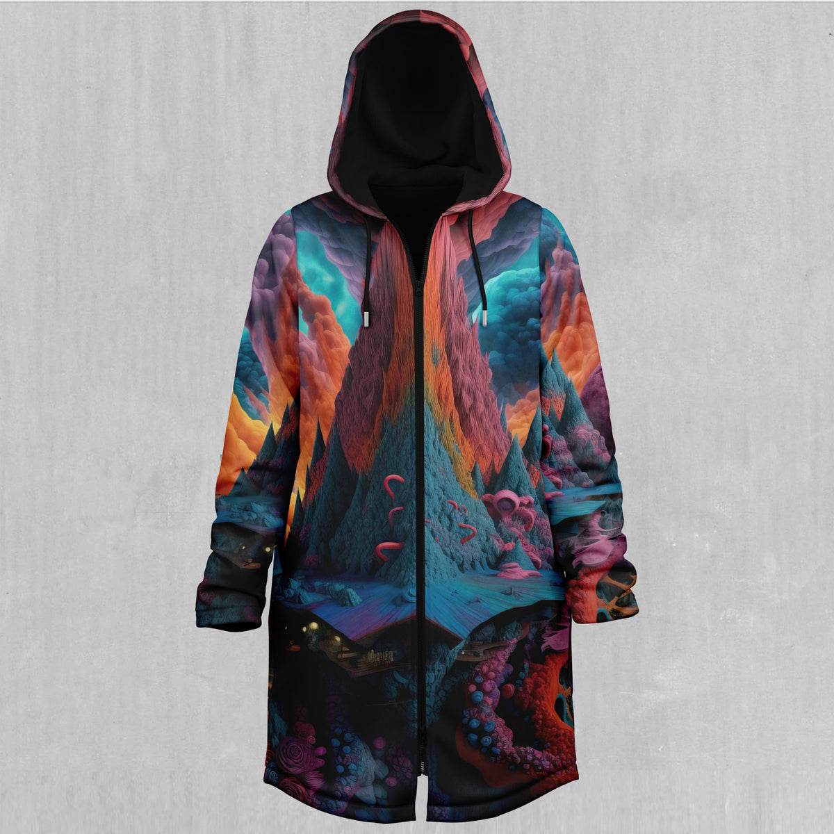 Surreal Summit Zip Up Cloak (Black Fur)