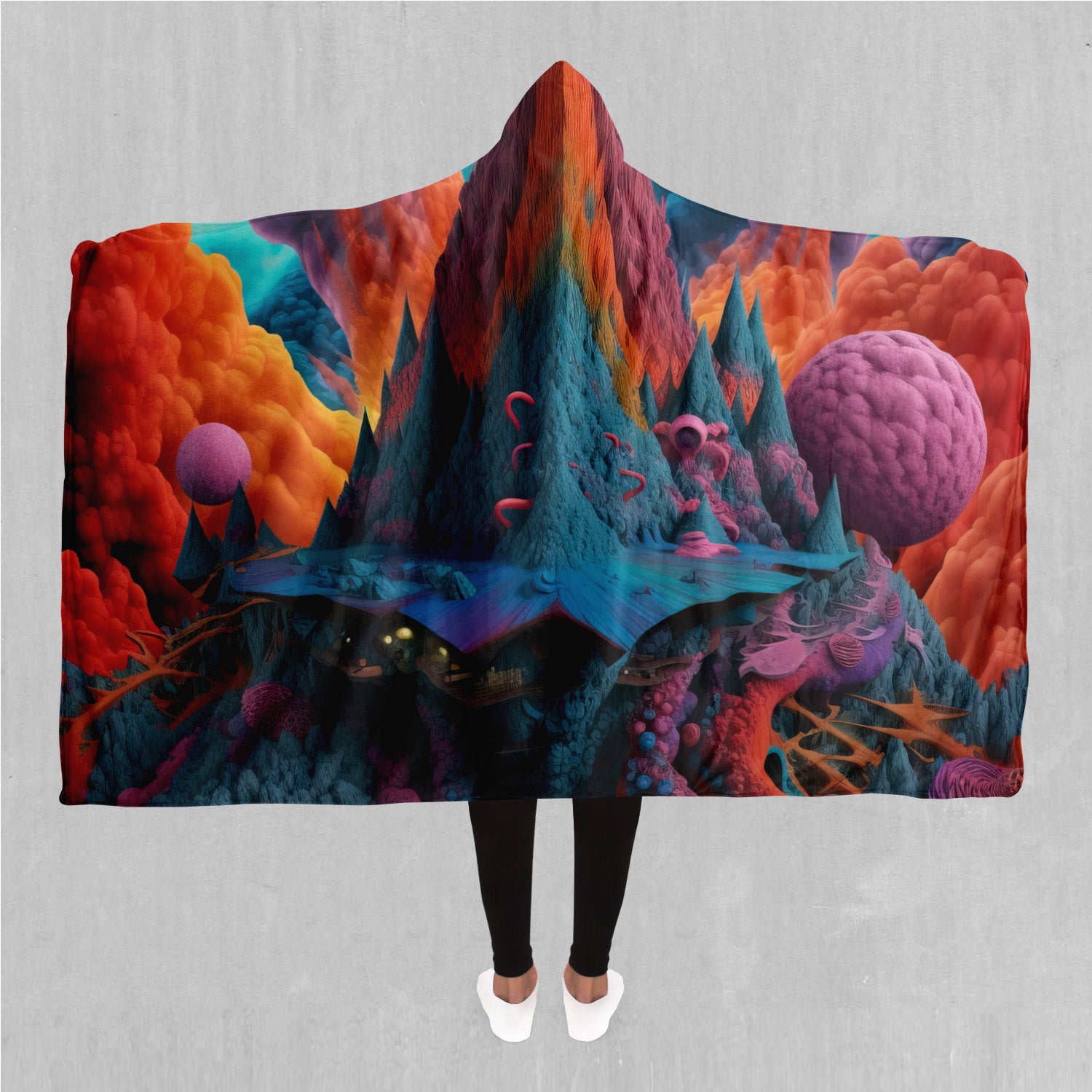 Surreal Summit Hooded Blanket