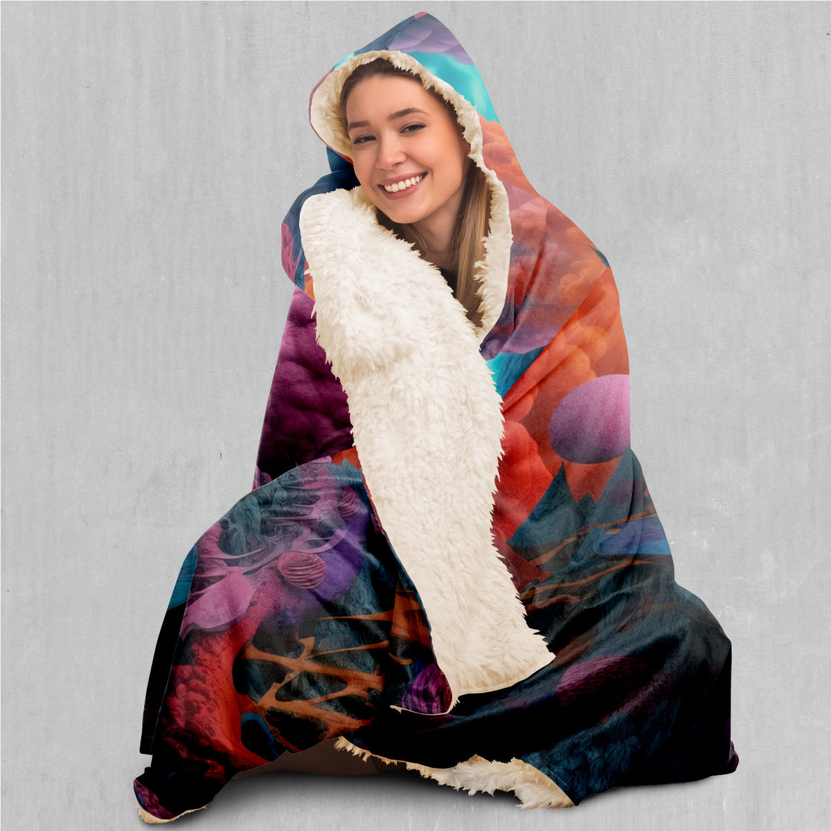 Surreal Summit Hooded Blanket