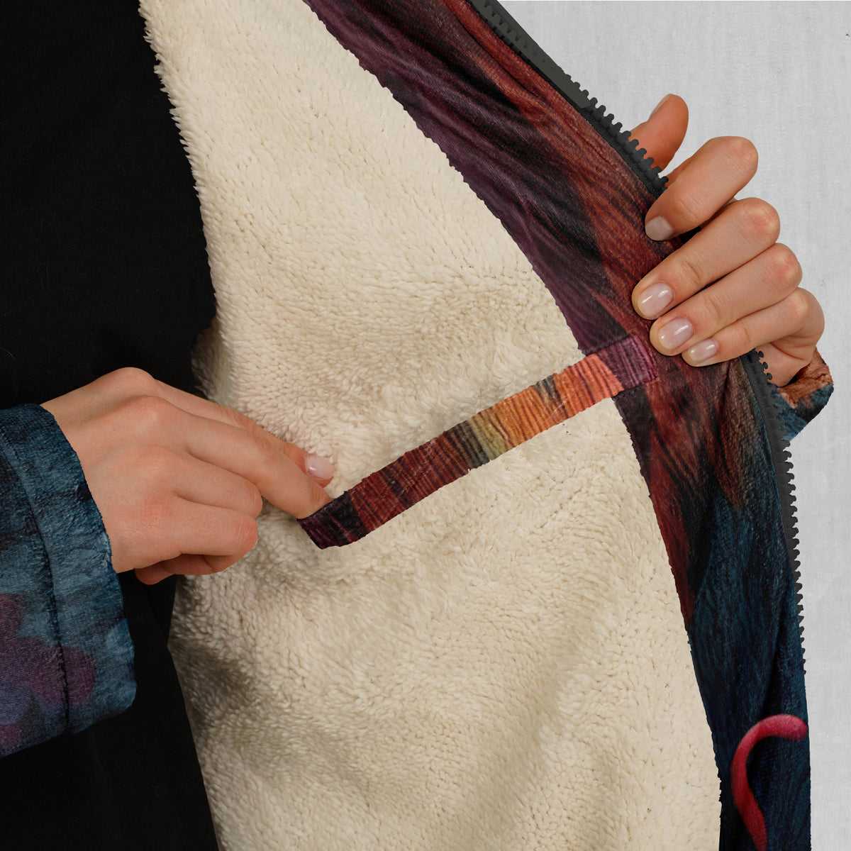 Surreal Summit Zip Up Cloak (White Fur)