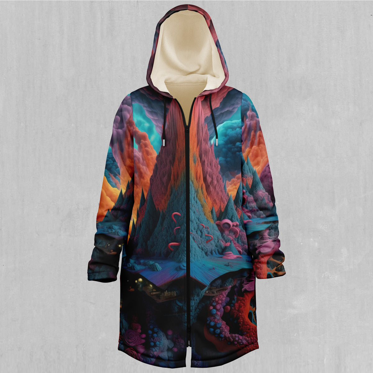 Surreal Summit Zip Up Cloak (White Fur)