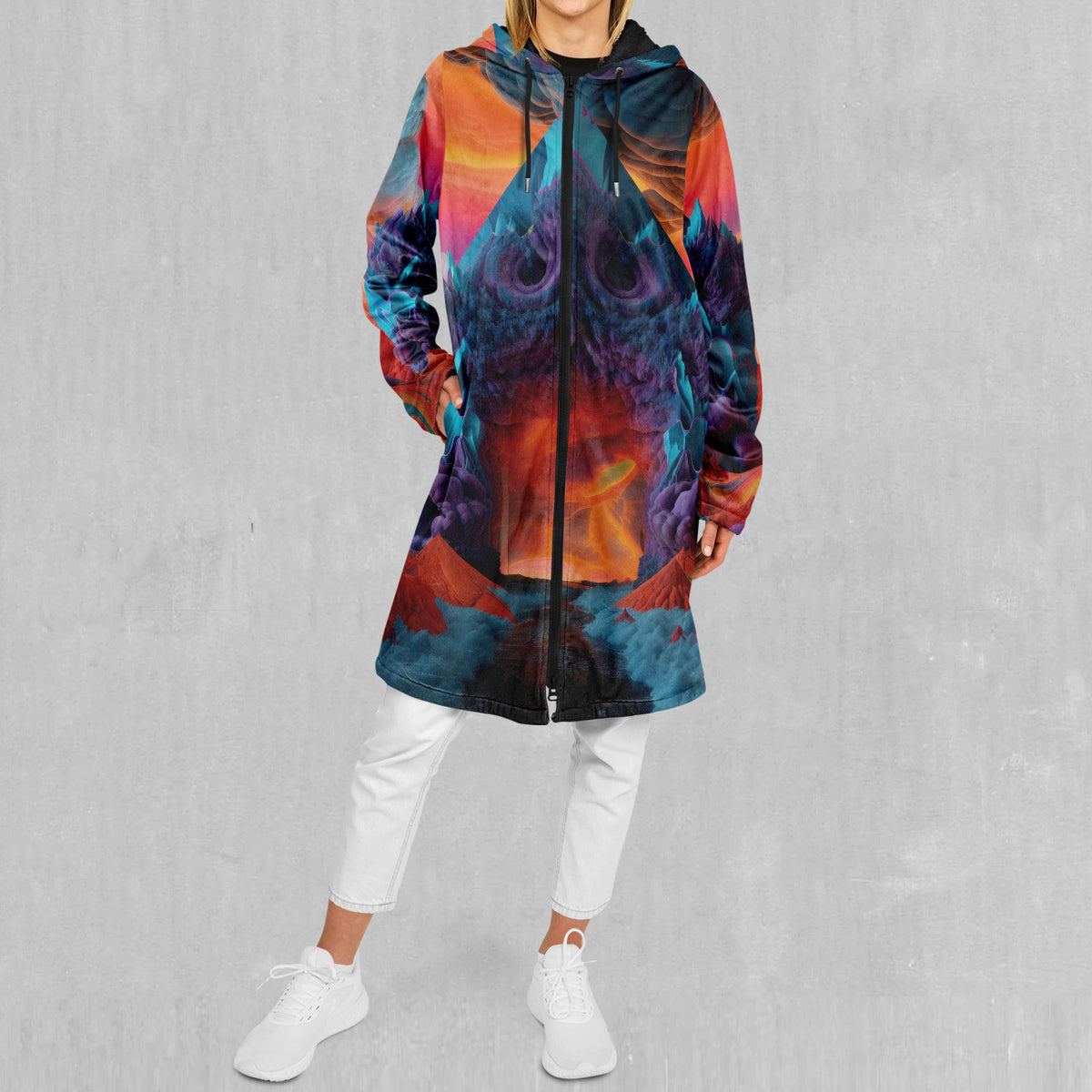 The Portal Between Zip Up Cloak (Black Fur)