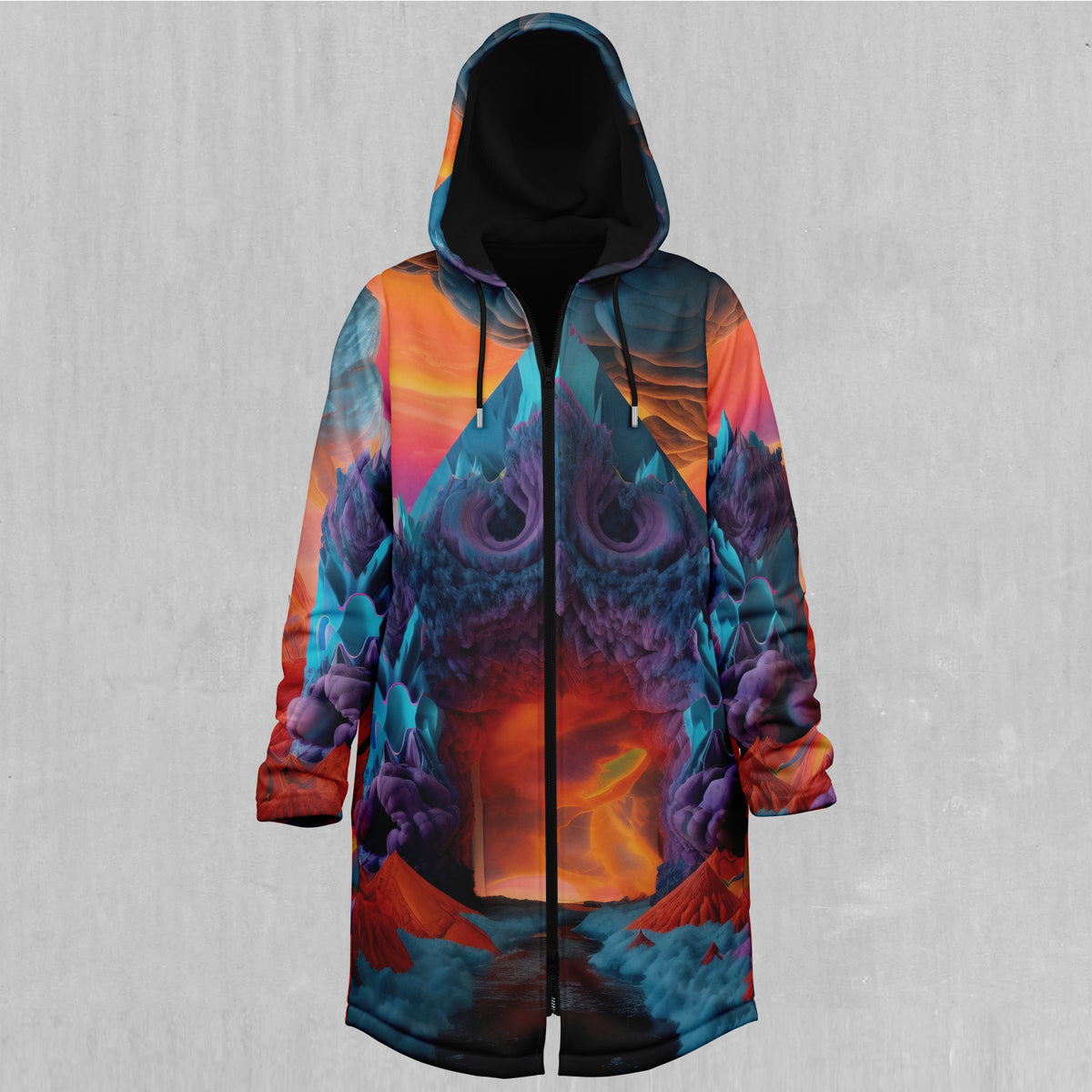 The Portal Between Zip Up Cloak (Black Fur)