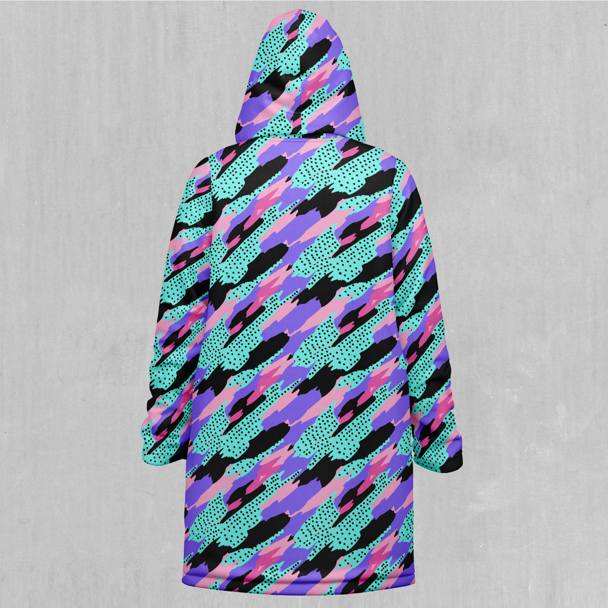 Vapor Camo Zip Up Cloak (Black Fur)