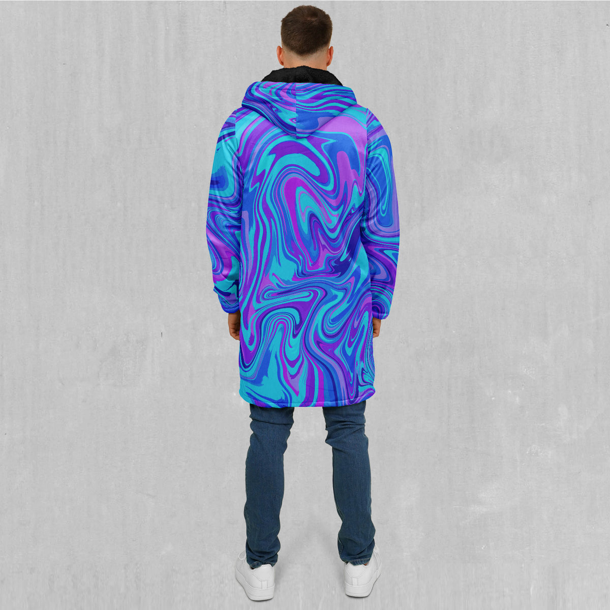 Vapor Drip Zip Up Cloak (Black Fur)