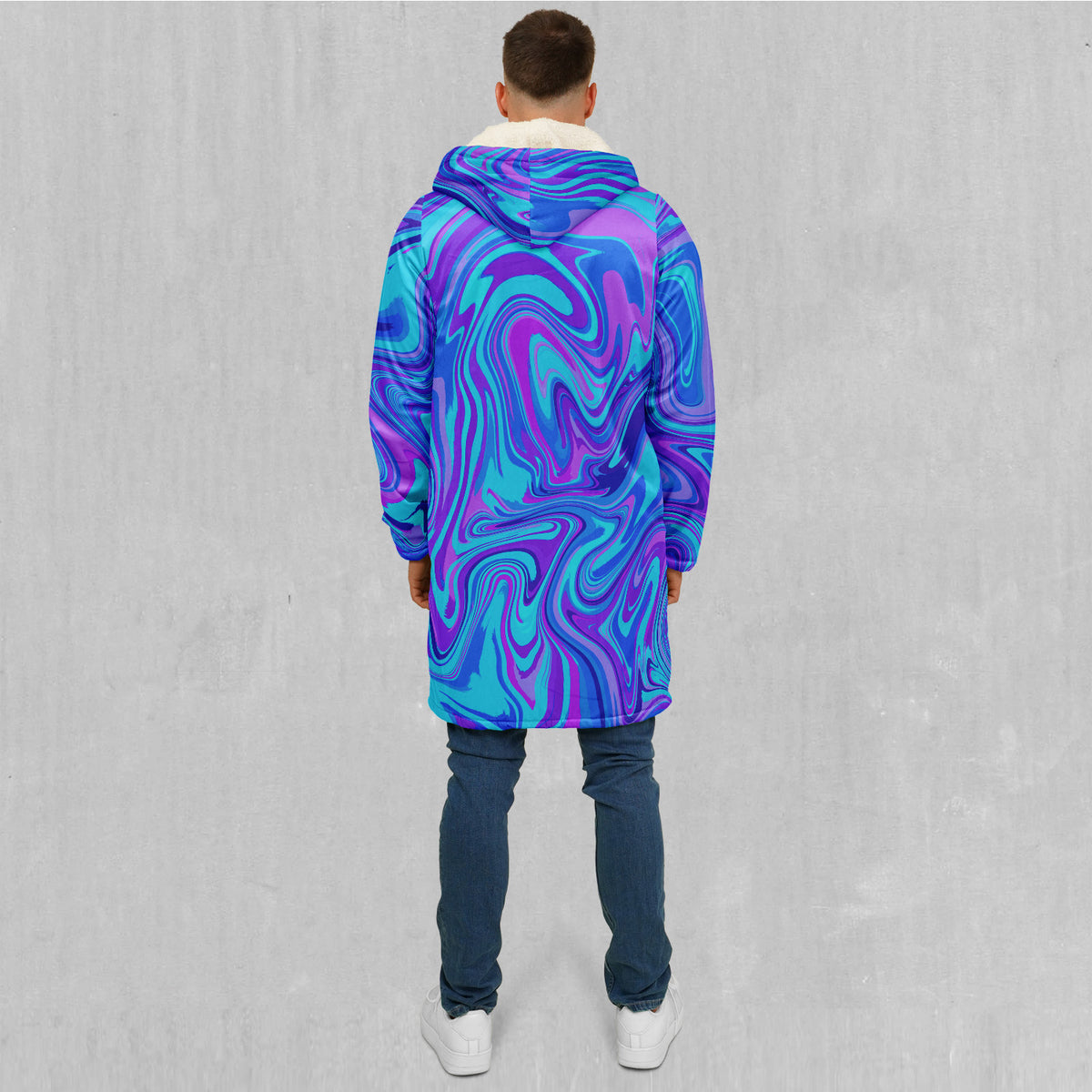 Vapor Drip Zip Up Cloak (White Fur)