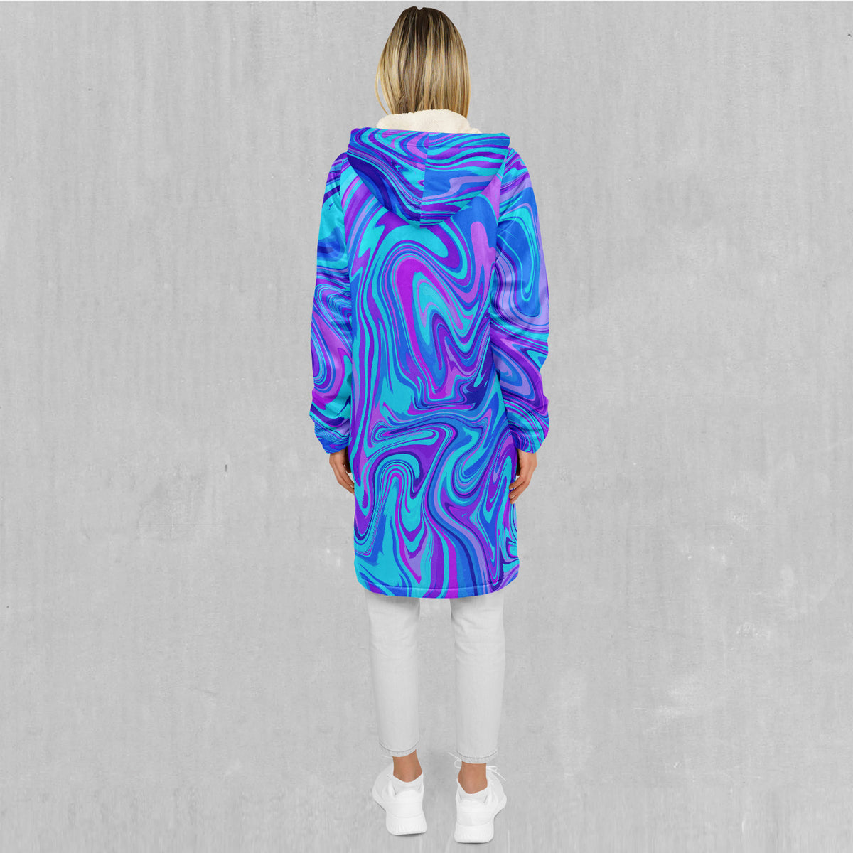 Vapor Drip Zip Up Cloak (White Fur)
