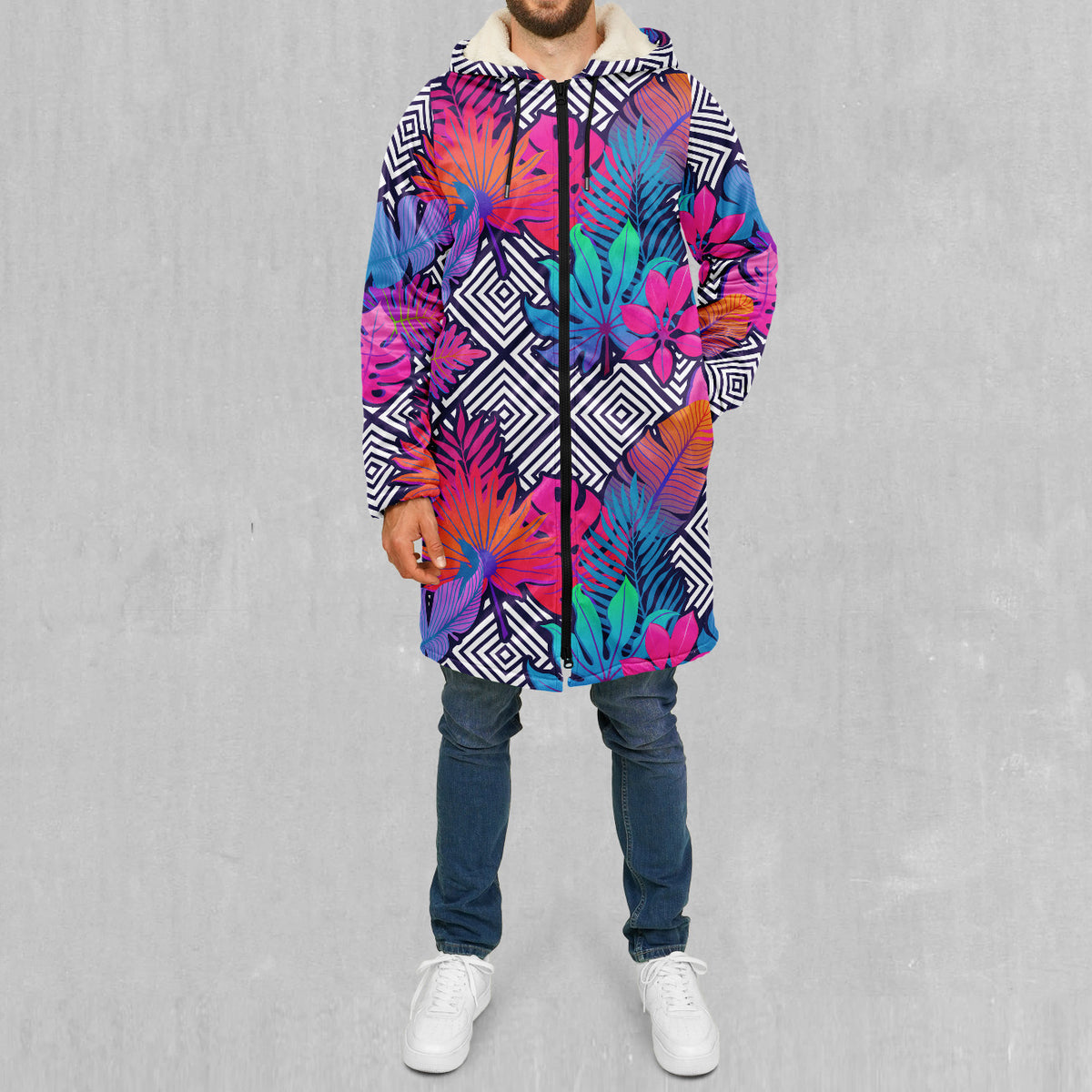 Vault Tropic Zip Up Cloak (White Fur)
