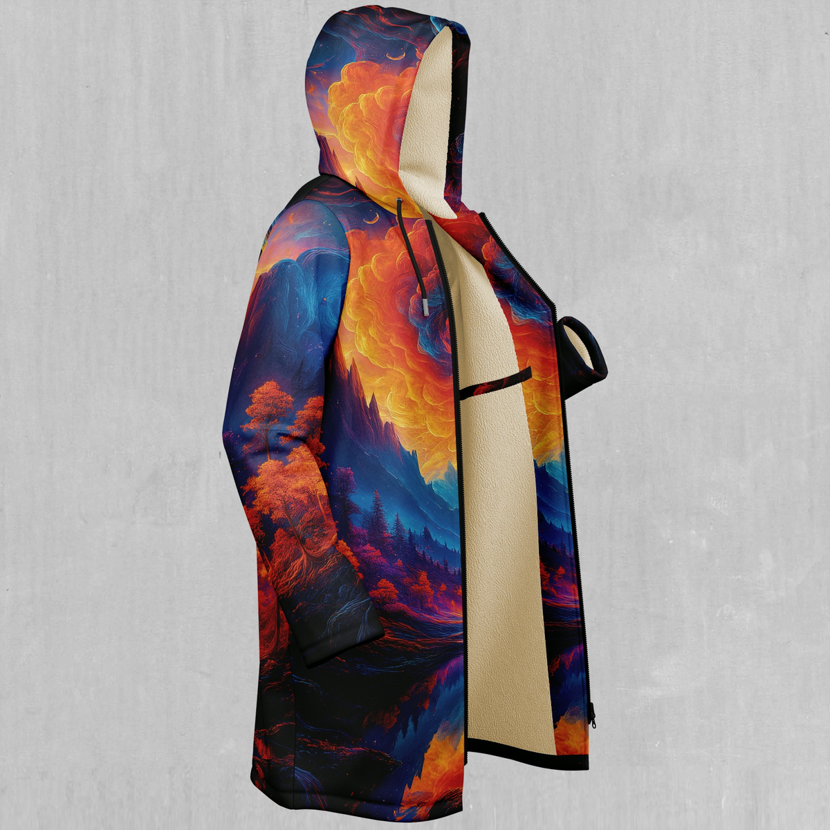 Wonderland Valley Zip Up Cloak (White Fur)