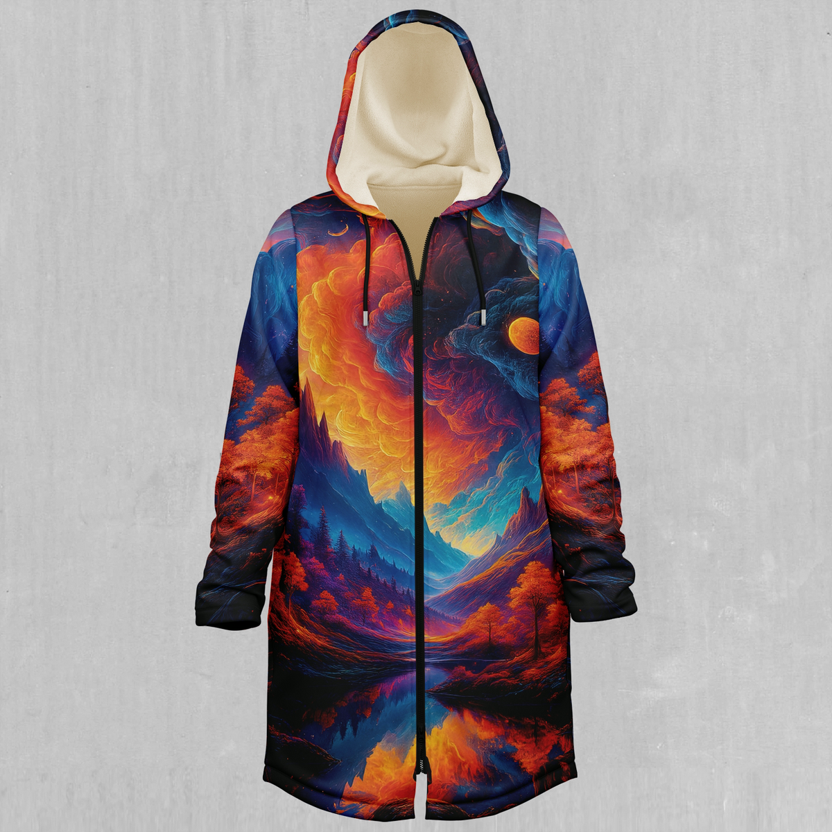 Wonderland Valley Zip Up Cloak (White Fur)