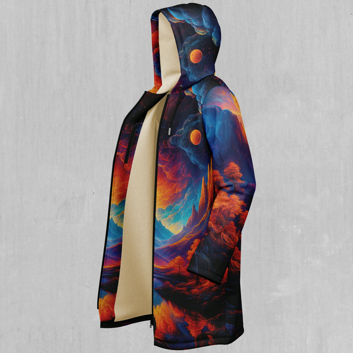 Wonderland Valley Zip Up Cloak (White Fur)