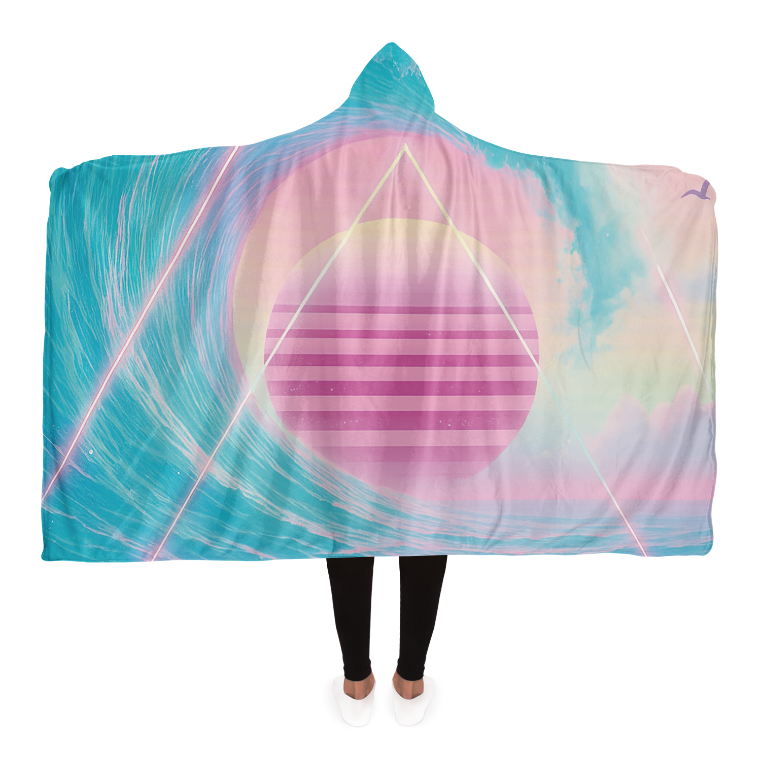 Grid Tide Hooded Blanket