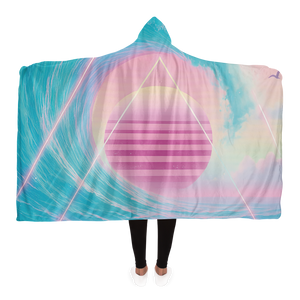 Grid Tide Hooded Blanket