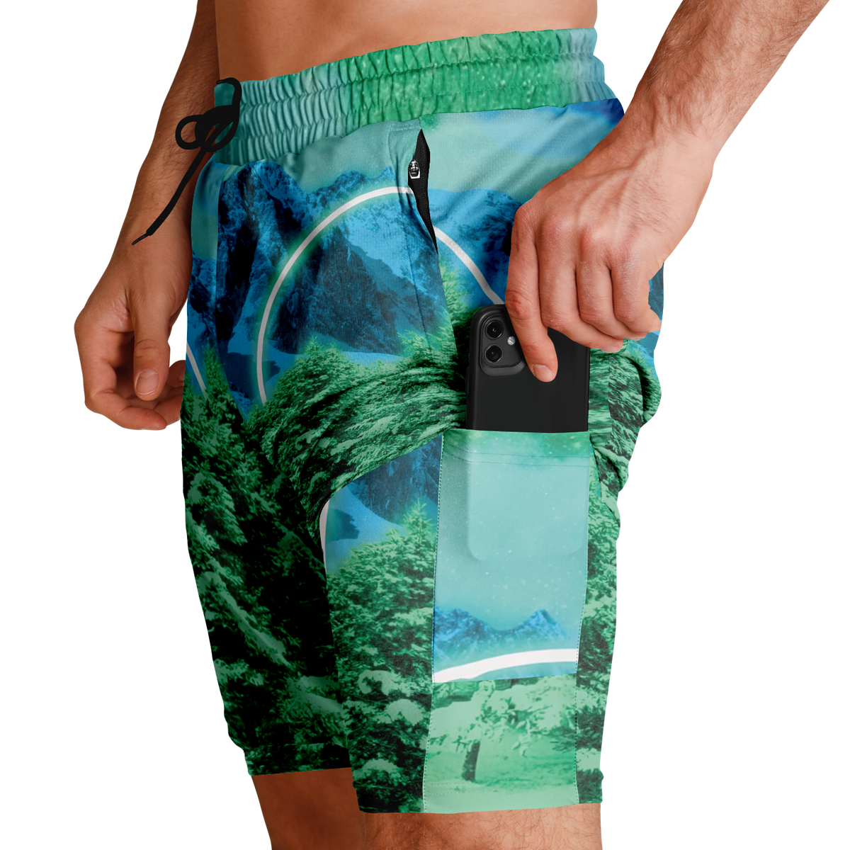 Minty Wonderland Men's 2 in 1 Shorts
