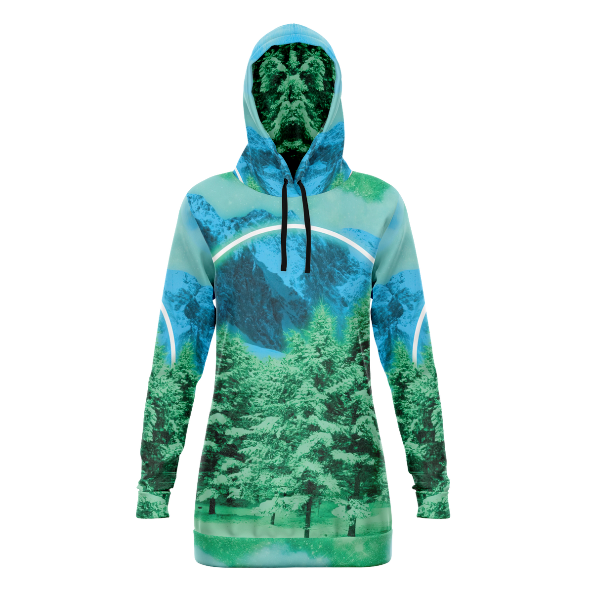 The Minty Wonderland Hoodie Dress