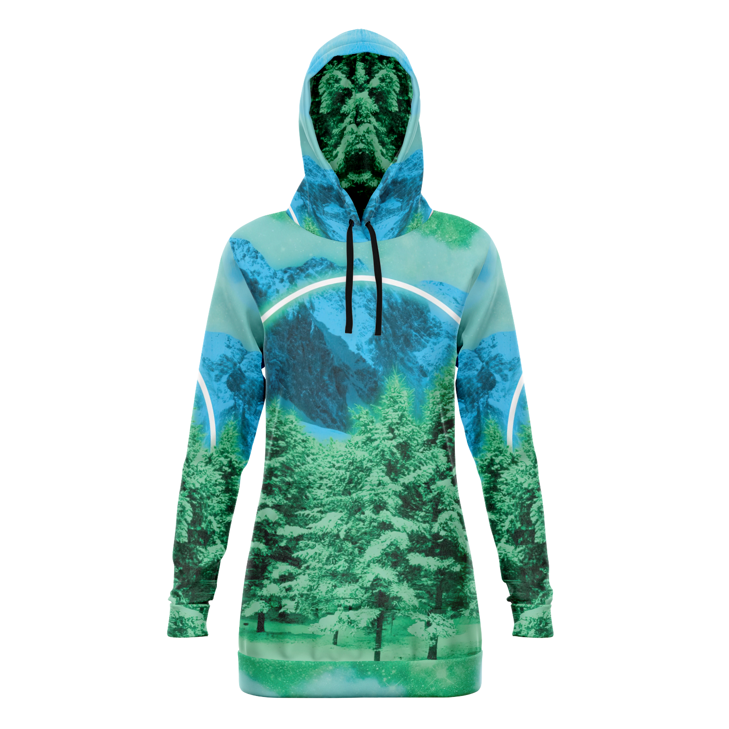 The Minty Wonderland Hoodie Dress