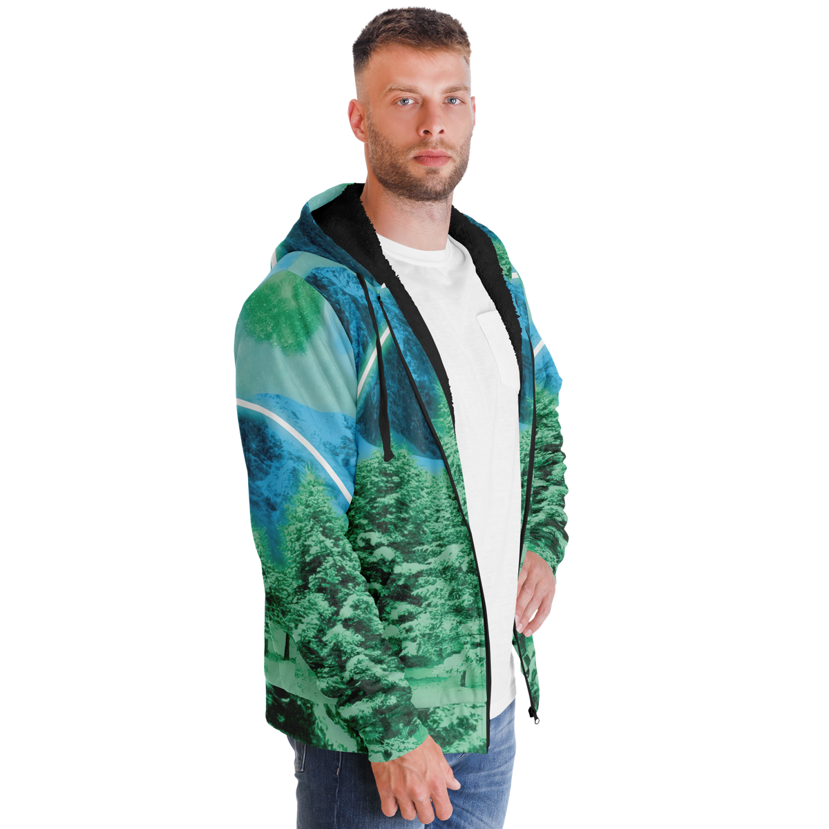 Minty Wonderland Sherpa Hoodie