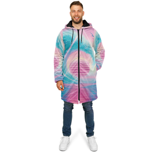 Grid Tide Zip Up Cloak