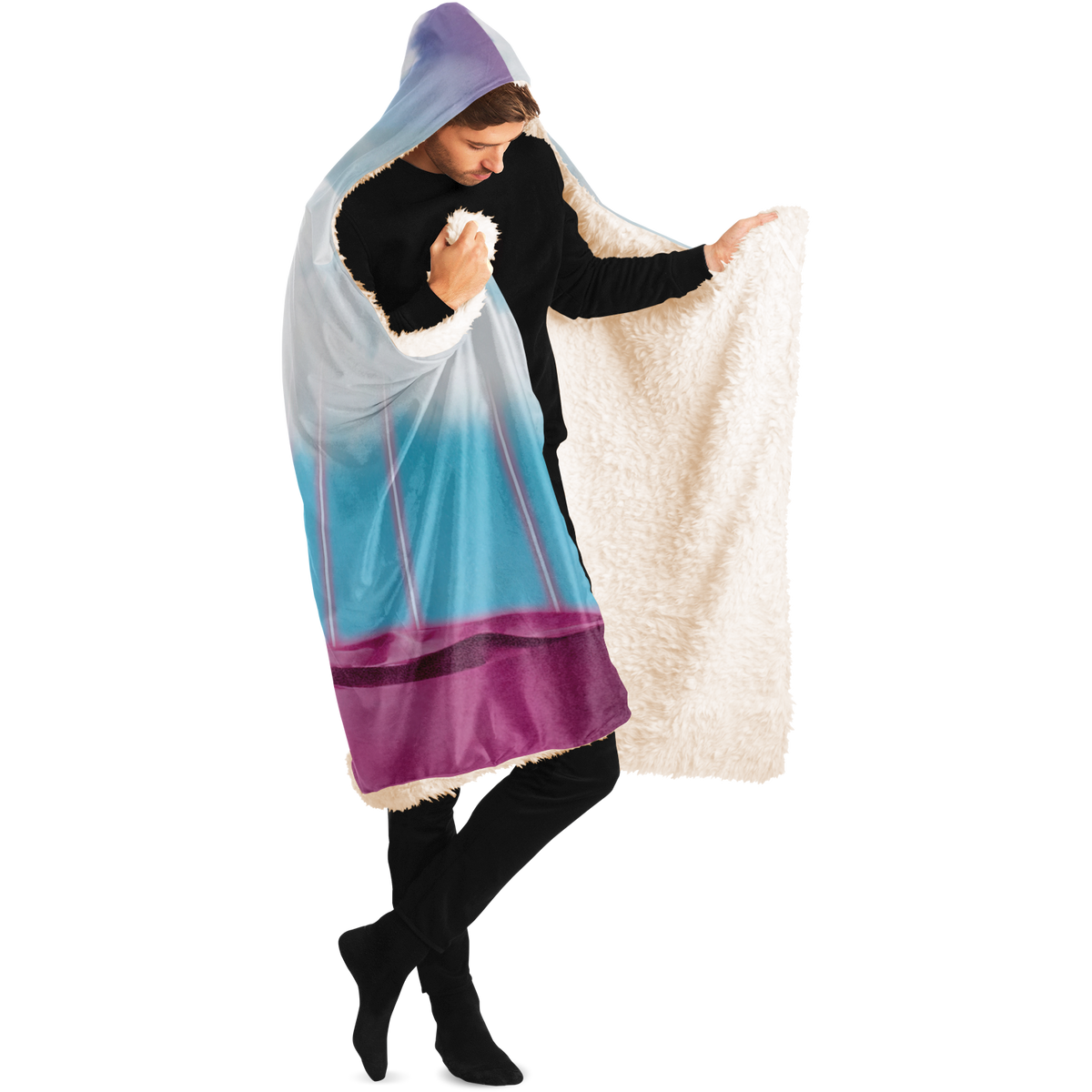 Electric Desert Hooded Blanket