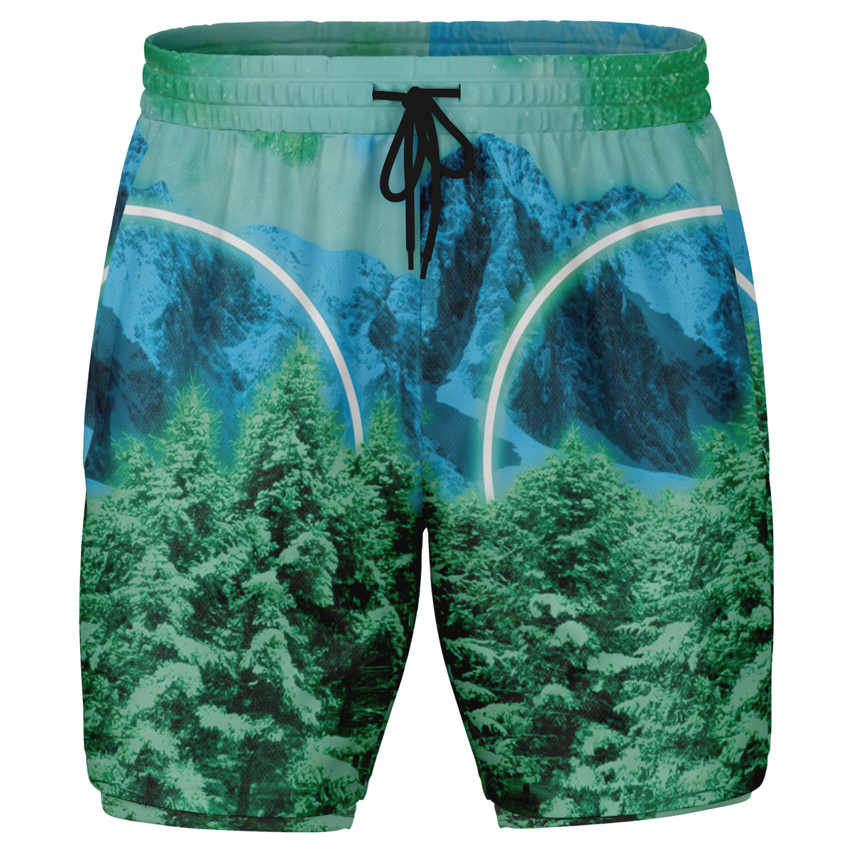 Minty Wonderland Men's 2 in 1 Shorts