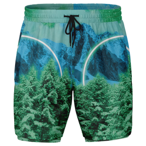 Minty Wonderland Men's 2 in 1 Shorts