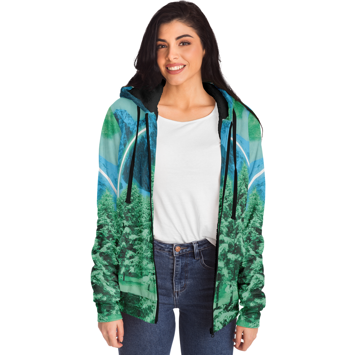 Minty Wonderland Sherpa Hoodie