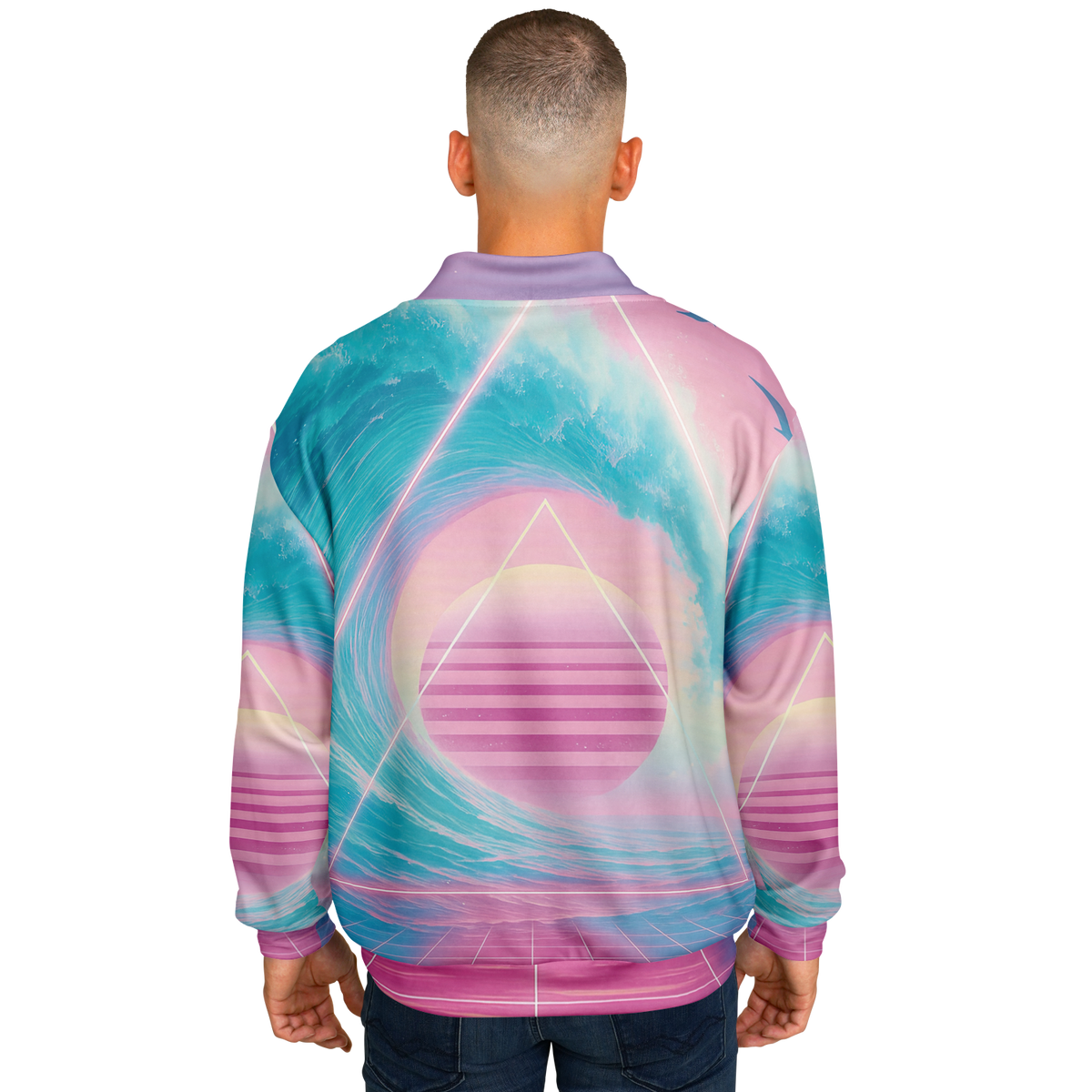 Grid Tide Varsity Jacket