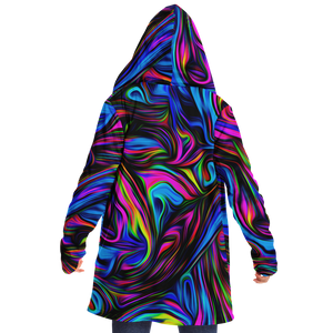 Psychedelic Waves Cloak (Black Fur)