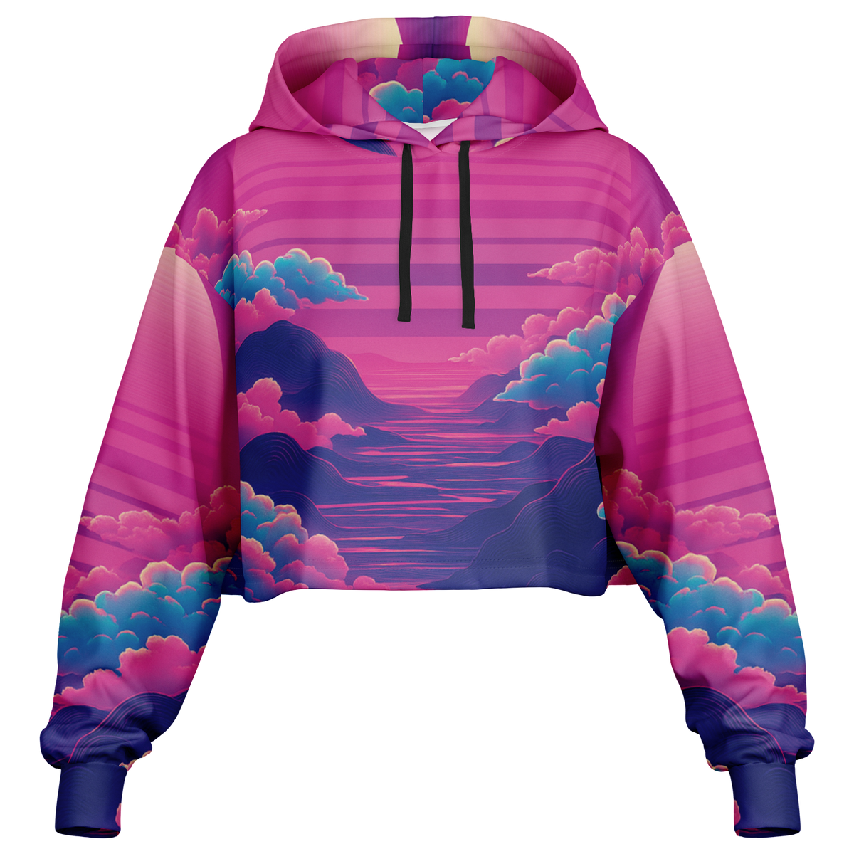 Duskwave Cropped Hoodie