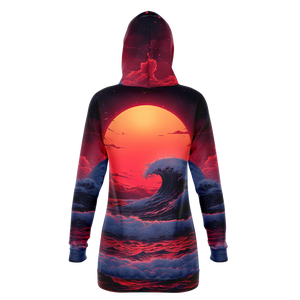 The Synthwave off Kanagawa Hoodie Dress