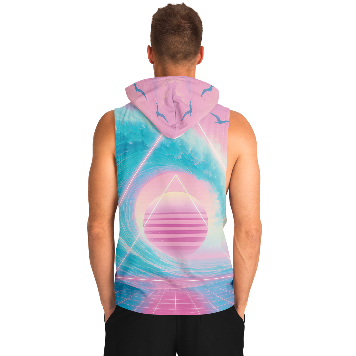 Grid Tide Sleeveless Hoodie