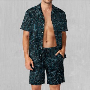 Blue Cybernetic Men's Beach Set