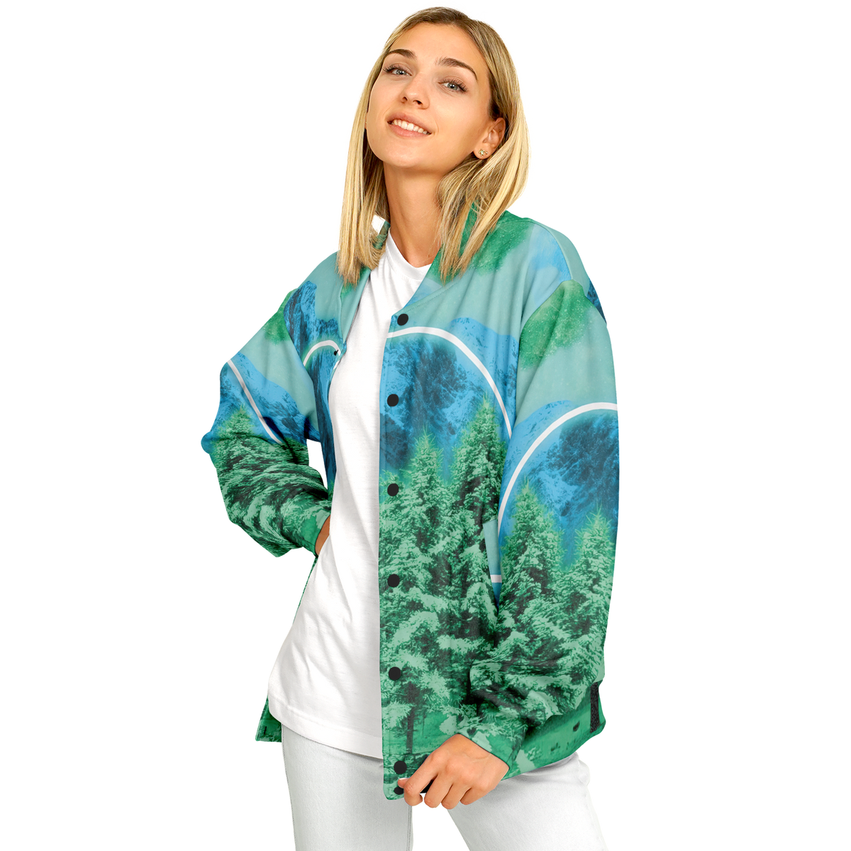 Minty Wonderland Varsity Jacket