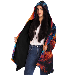 Wonderland Valley Cloak (Black Fur) - Festival Clothing, Rave Outfits, EDM Gear