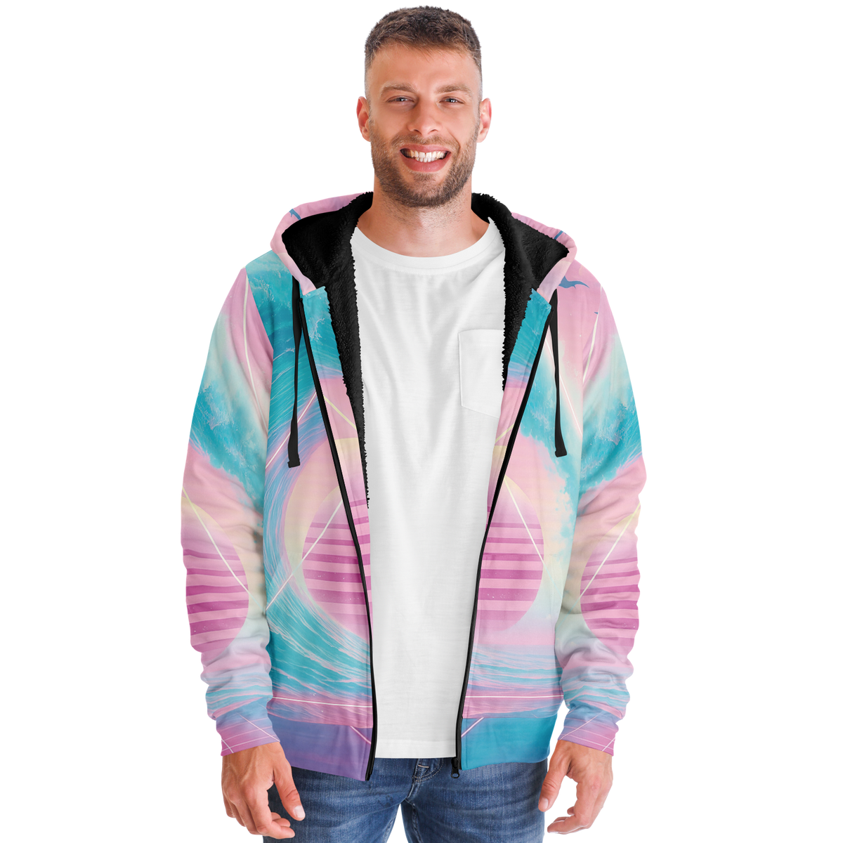 Grid Tide Sherpa Hoodie